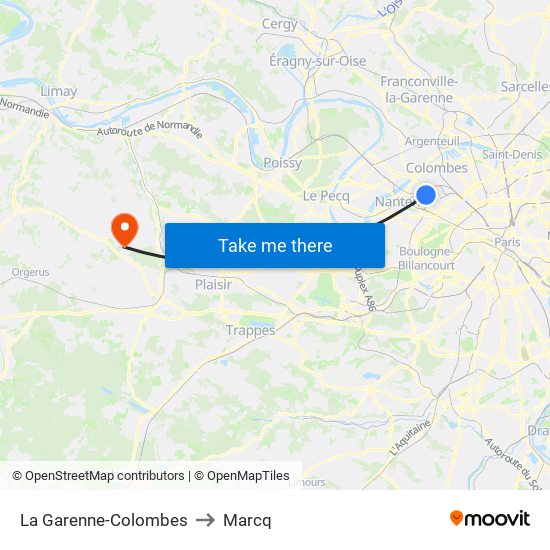 La Garenne-Colombes to Marcq map