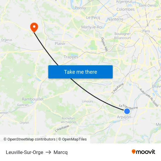 Leuville-Sur-Orge to Marcq map