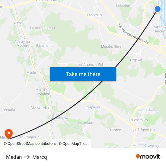 Medan to Marcq map