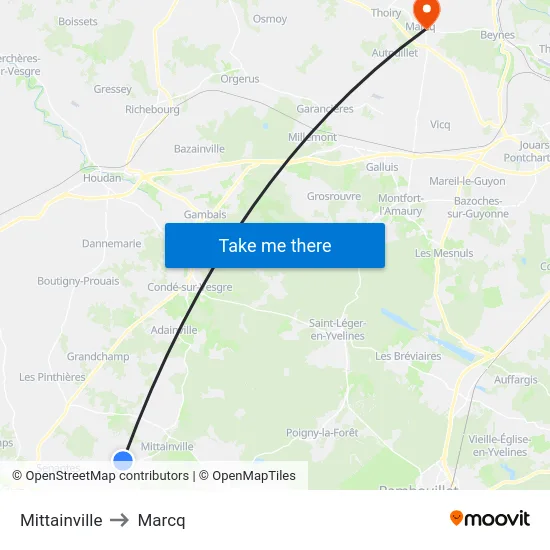 Mittainville to Marcq map