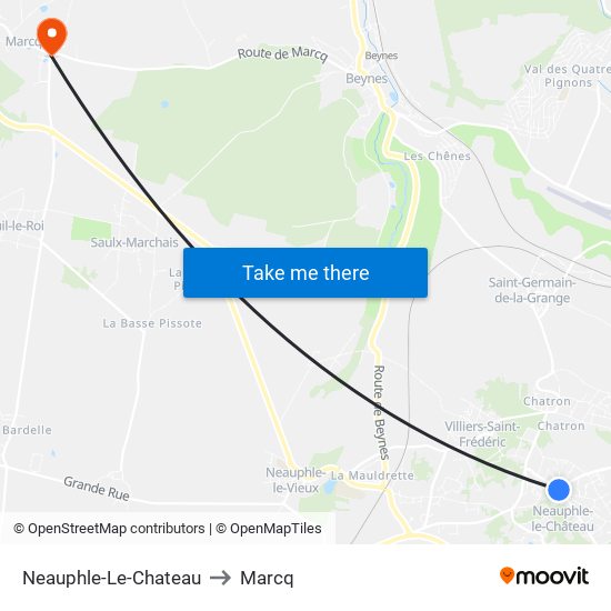 Neauphle-Le-Chateau to Marcq map