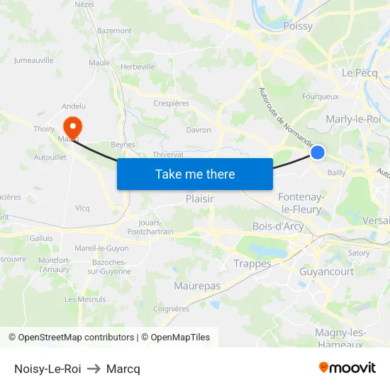 Noisy-Le-Roi to Marcq map