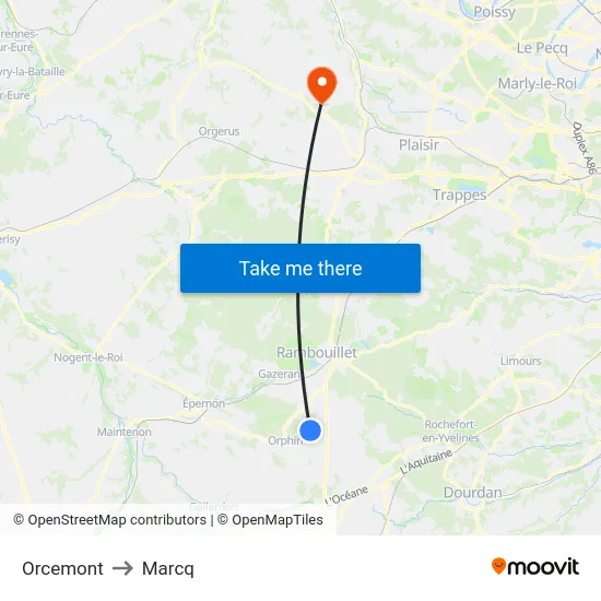 Orcemont to Marcq map