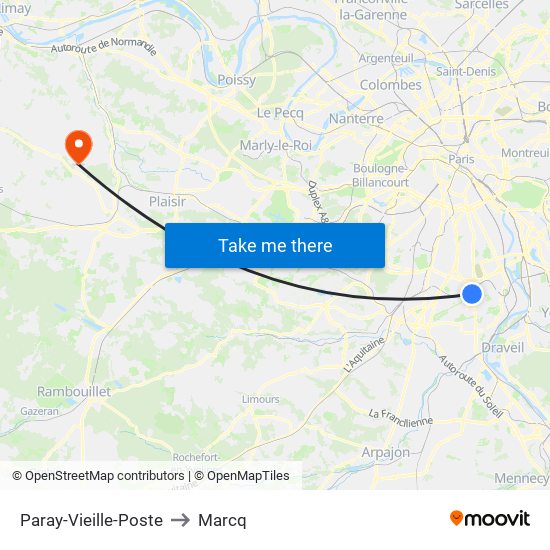Paray-Vieille-Poste to Marcq map