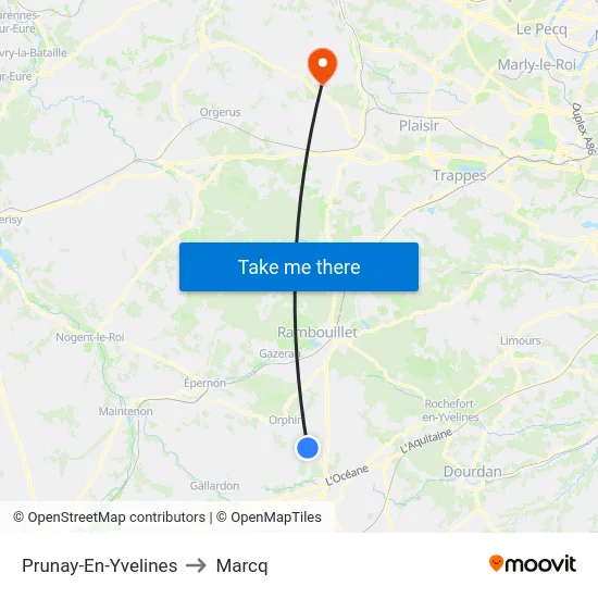 Prunay-En-Yvelines to Marcq map