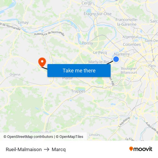 Rueil-Malmaison to Marcq map