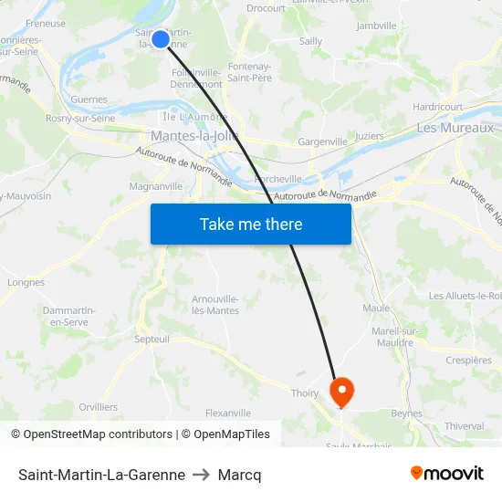 Saint-Martin-La-Garenne to Marcq map