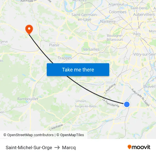 Saint-Michel-Sur-Orge to Marcq map