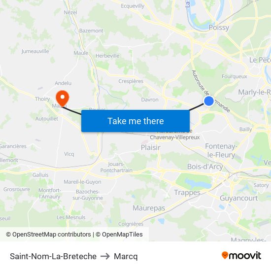 Saint-Nom-La-Breteche to Marcq map