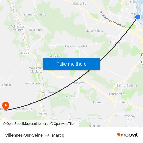 Villennes-Sur-Seine to Marcq map