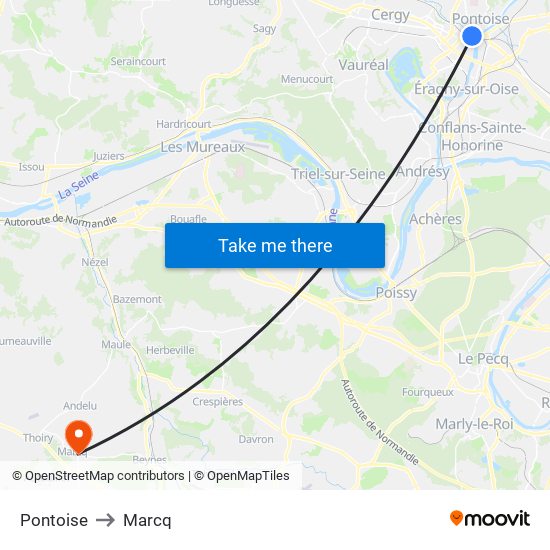 Pontoise to Marcq map