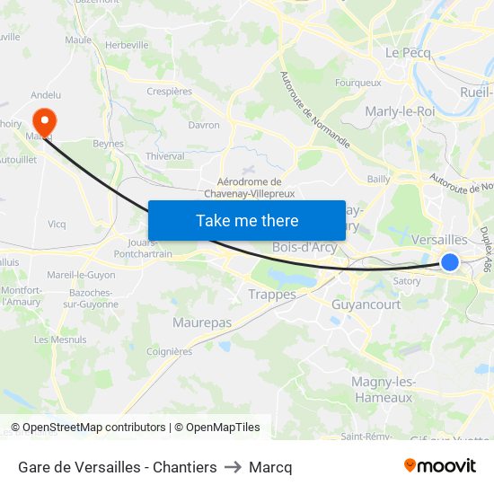 Gare de Versailles - Chantiers to Marcq map