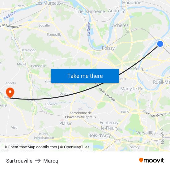 Sartrouville to Marcq map