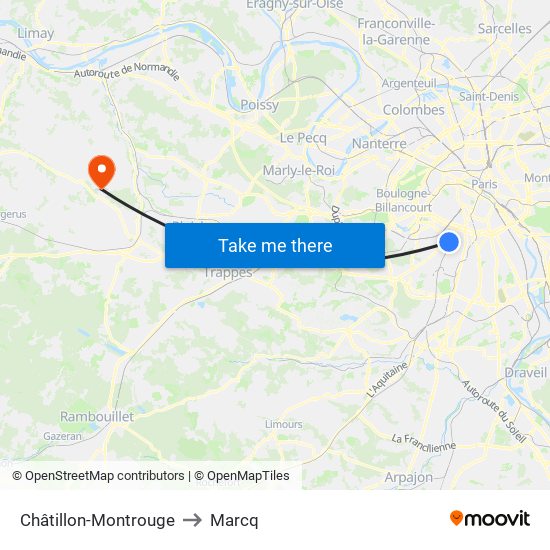 Châtillon-Montrouge to Marcq map