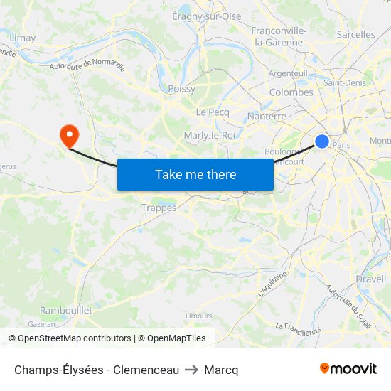 Champs-Élysées - Clemenceau to Marcq map