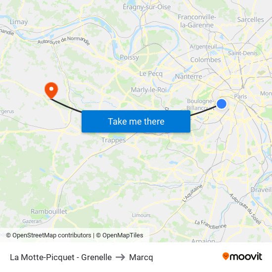 La Motte-Picquet - Grenelle to Marcq map