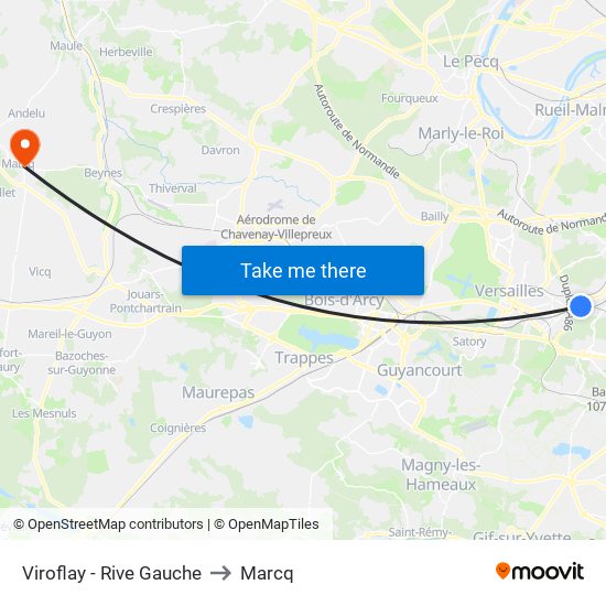 Viroflay - Rive Gauche to Marcq map
