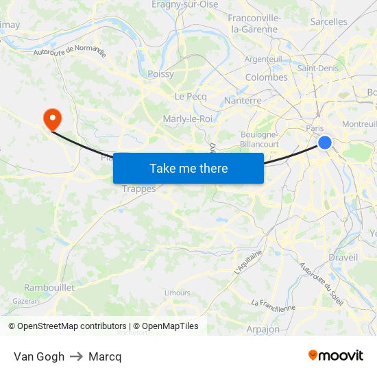 Van Gogh to Marcq map