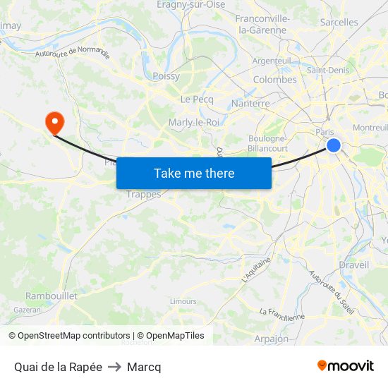 Quai de la Rapée to Marcq map