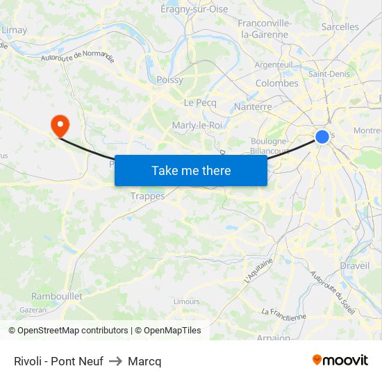 Rivoli - Pont Neuf to Marcq map