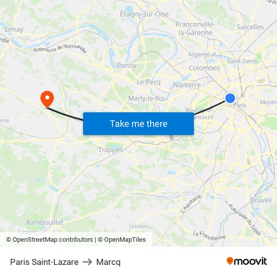 Paris Saint-Lazare to Marcq map