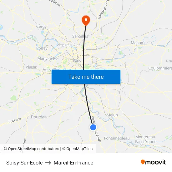 Soisy-Sur-Ecole to Mareil-En-France map