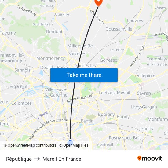 République to Mareil-En-France map