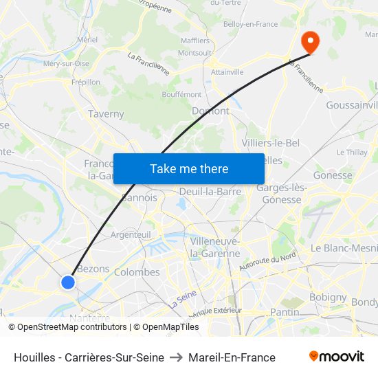 Houilles - Carrières-Sur-Seine to Mareil-En-France map