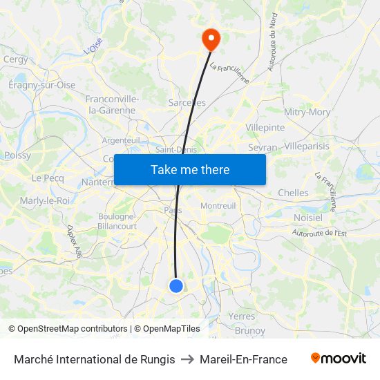 Marché International de Rungis to Mareil-En-France map