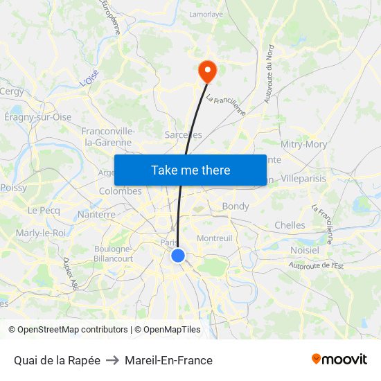 Quai de la Rapée to Mareil-En-France map
