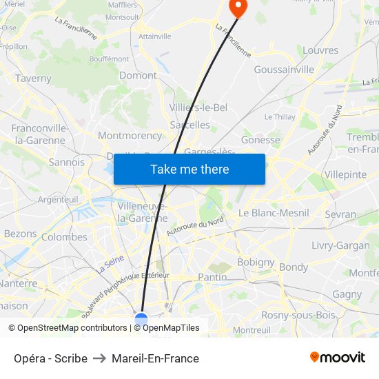 Opéra - Scribe to Mareil-En-France map