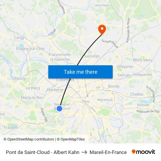 Pont de Saint-Cloud - Albert Kahn to Mareil-En-France map