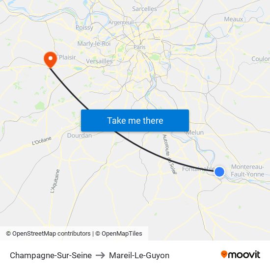 Champagne-Sur-Seine to Mareil-Le-Guyon map