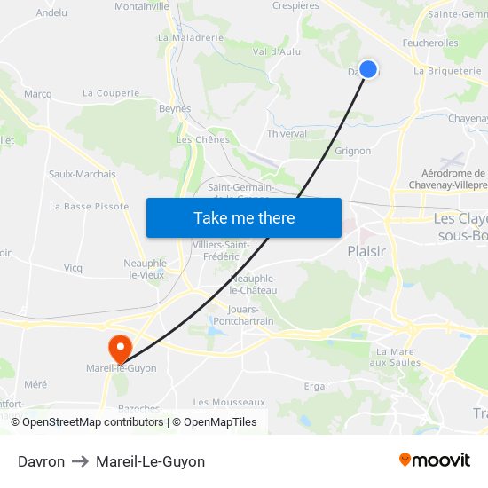Davron to Mareil-Le-Guyon map