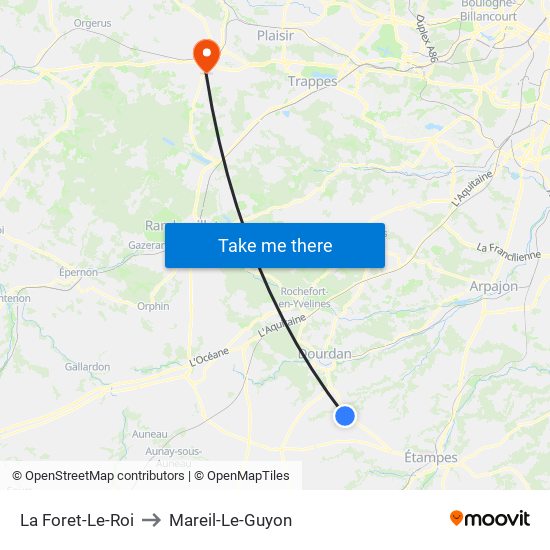 La Foret-Le-Roi to Mareil-Le-Guyon map