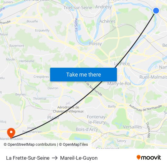 La Frette-Sur-Seine to Mareil-Le-Guyon map