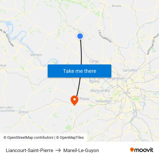 Liancourt-Saint-Pierre to Mareil-Le-Guyon map