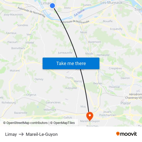 Limay to Mareil-Le-Guyon map