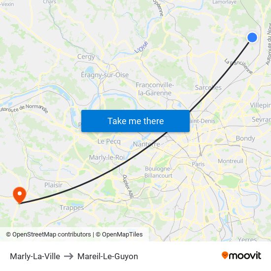 Marly-La-Ville to Mareil-Le-Guyon map