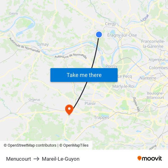 Menucourt to Mareil-Le-Guyon map