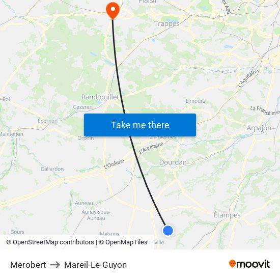 Merobert to Mareil-Le-Guyon map