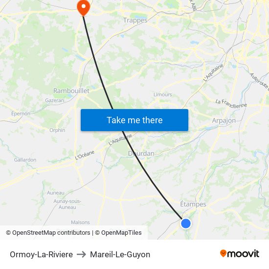 Ormoy-La-Riviere to Mareil-Le-Guyon map