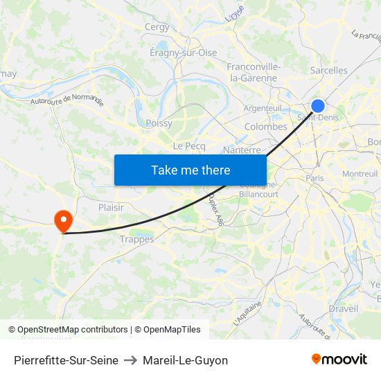 Pierrefitte-Sur-Seine to Mareil-Le-Guyon map