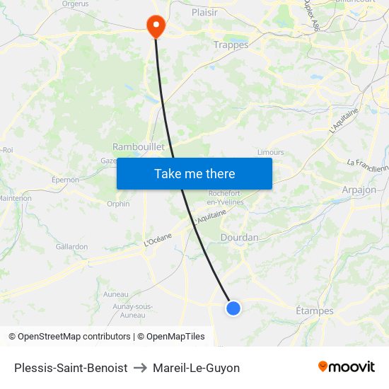 Plessis-Saint-Benoist to Mareil-Le-Guyon map