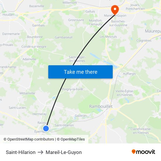 Saint-Hilarion to Mareil-Le-Guyon map