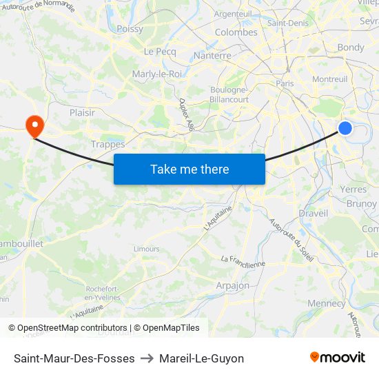 Saint-Maur-Des-Fosses to Mareil-Le-Guyon map