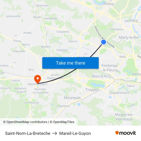 Saint-Nom-La-Breteche to Mareil-Le-Guyon map