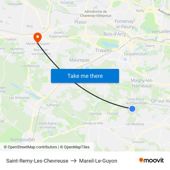 Saint-Remy-Les-Chevreuse to Mareil-Le-Guyon map