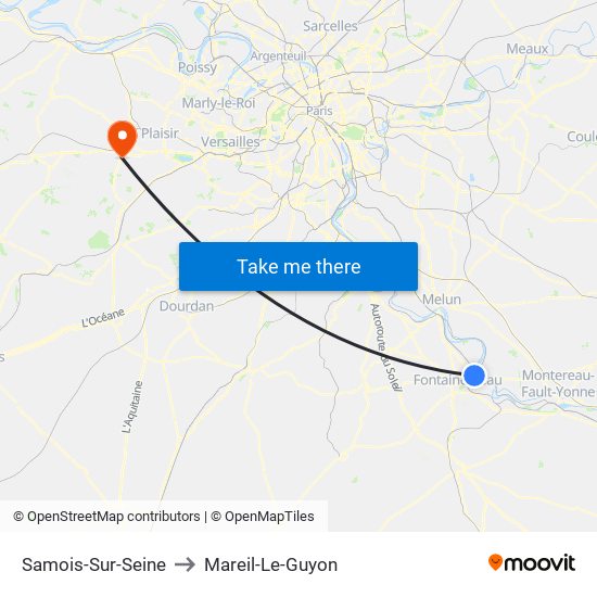 Samois-Sur-Seine to Mareil-Le-Guyon map