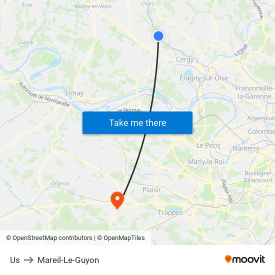 Us to Mareil-Le-Guyon map